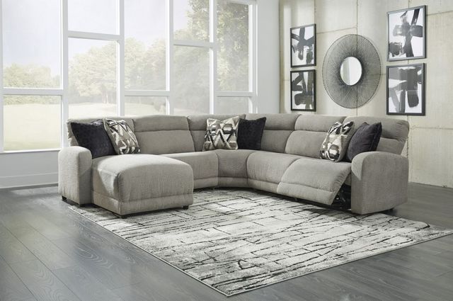 Signature Design by Ashley® Colleyville 5-Piece Stone Right-Arm Facing Power Reclining Sectional with Chaise-1
