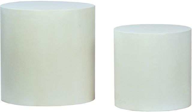 Dovetail Furniture Ivory Set of 2 Side Tables