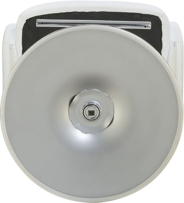 Coaster® Brandi Chrome And White Adjustable Height Stool-3