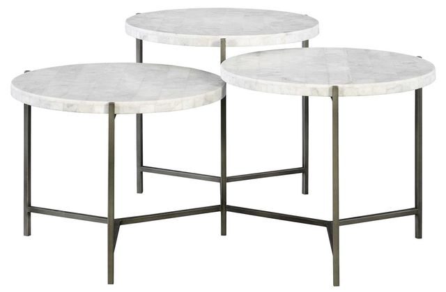 Uttermost® Contarini White Marble Top Coffee Table with Gunmetal Silver Base-0