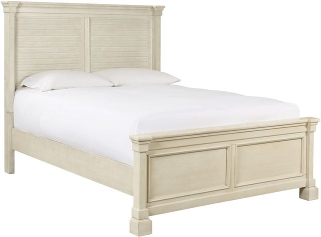 Signature Design by Ashley® Bolanburg Antique White King Panel Bed with Louvered Headboard-0