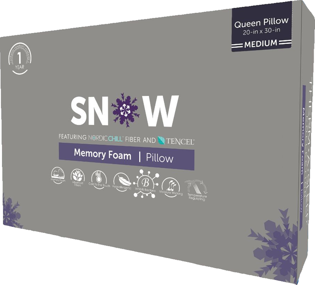 Protect-A-Bed® Therm-A-Sleep® White Snow Memory Foam Queen Pillow 0