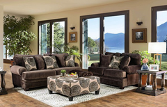 Furniture of America® Bonaventura Brown Sofa and Loveseat