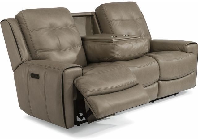Flexsteel® Wicklow Khaki Power Reclining Sofa-1