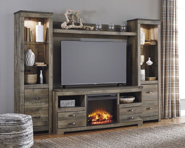 Signature Design by Ashley® Trinell 4-Piece Brown Entertainment Center with Electric Fireplace 4