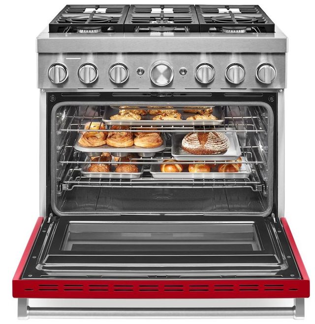 KitchenAid® 36" Passion Red Commercial-Style Free Standing Dual Fuel Range-KFDC506JPA-2