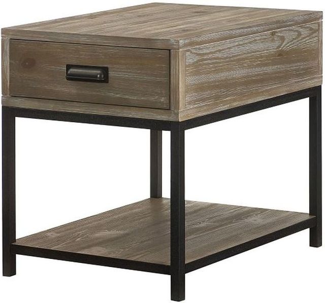Hammary® Parsons Grey and Black Rectangular Drawer End Table-0