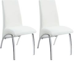 Coaster® Beckham 2-Piece White/Chrome Upholstered Side Chairs