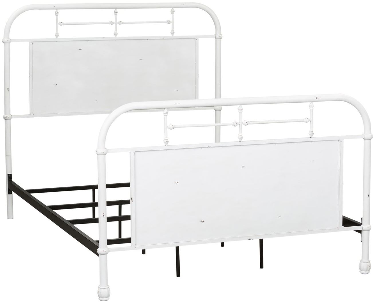 Liberty Furniture Vintage Antique White Youth Twin Distressed Metal Bed