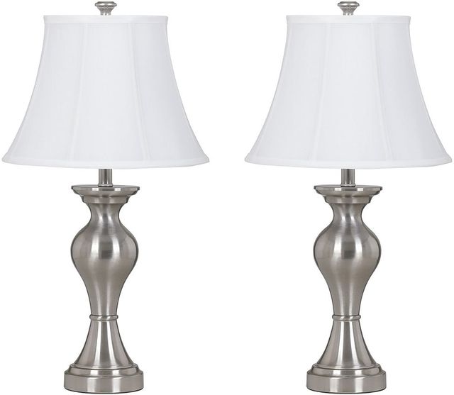 Signature Design by Ashley® Rishona Set of 2 Brushed Silver Table Lamps-0