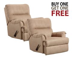 Affordable Furniture Sensations Camel Recliner - BOGO Free Recliner Set