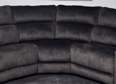 Southern Motion™ Dazzle Horizon 4-Piece Charcoal Reclining Sectional with Power Headrest-1