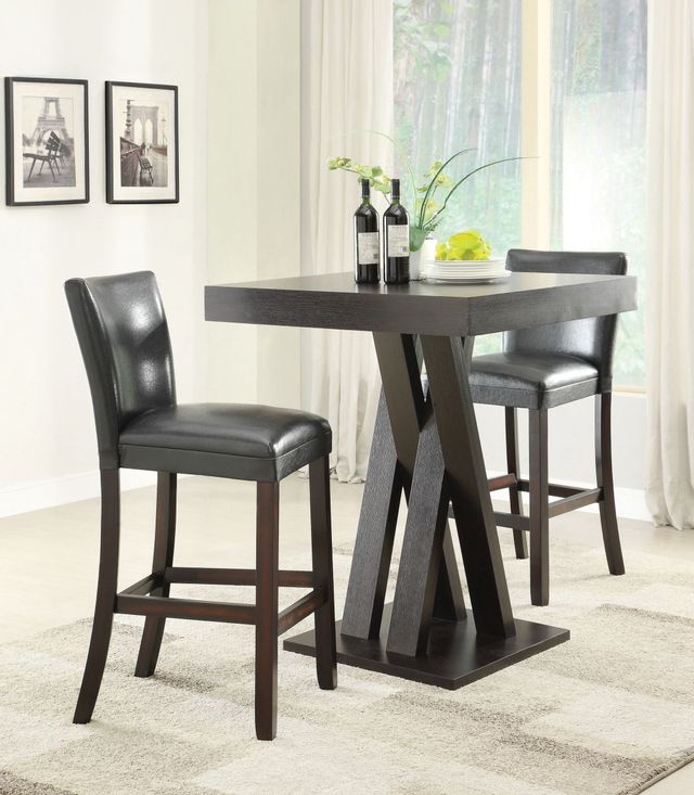 Coaster® Set of 2 Black And Cappuccino Upholstered Bar Stools-1