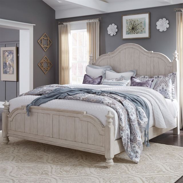Liberty Furniture Farmhouse Reimagined Antique White Queen Poster Bed 4