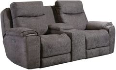 Southern Motion™ Show Stopper Bahari Charcoal Loveseat with Console