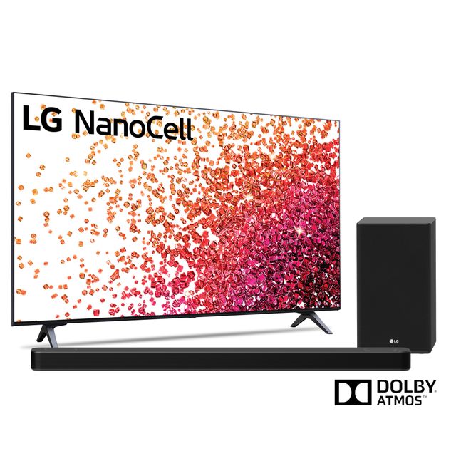 LG NanoCell 75" 4K UHD Smart TV and a LG 3.1.2 Channel Sound Bar System PLUS a FREE $100 Furniture Gift Card-0