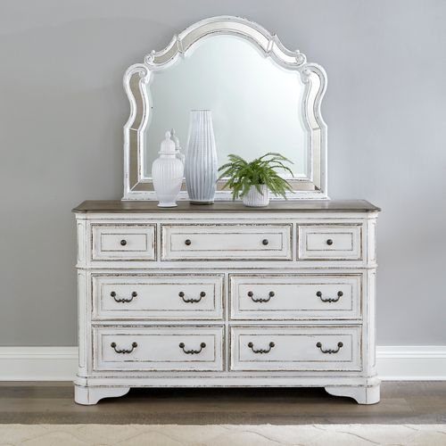 antique white mirrored dresser