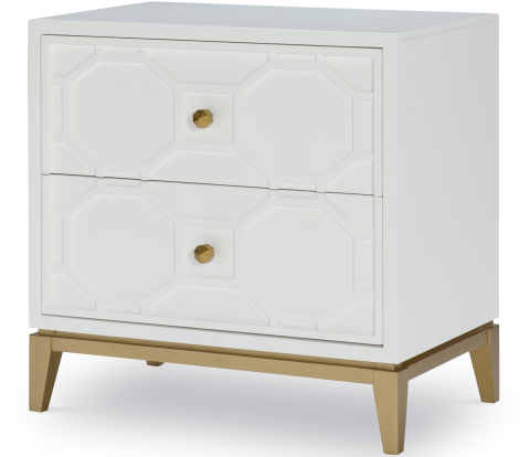 Legacy Classic Modern  Chelsea by Rachael Ray Bright White Nightstand with Lattice-0