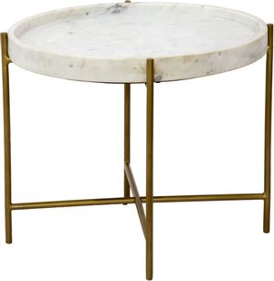 Coast2Coast Home™ Diane Katelyn White/Gold Accent Side End Table