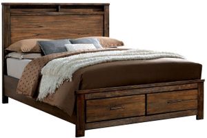 Furniture of America® Elkton Oak California King Panel Storage Bed