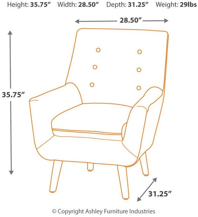 Signature Design by Ashley® Zossen Ivory Accent Chair 2