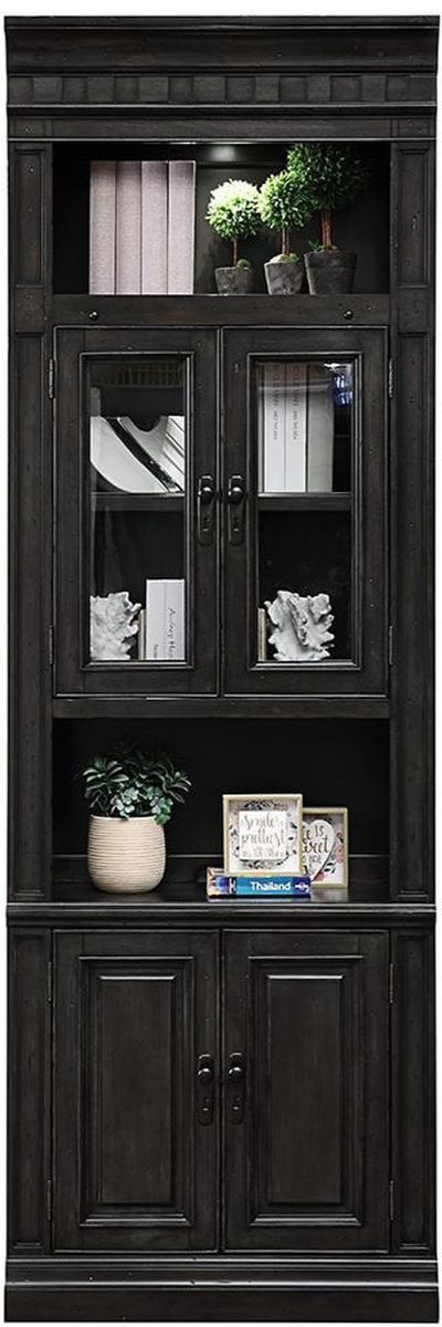 Parker House® Washington Heights Washed Charcoal 32" Glass Door Cabinet 1