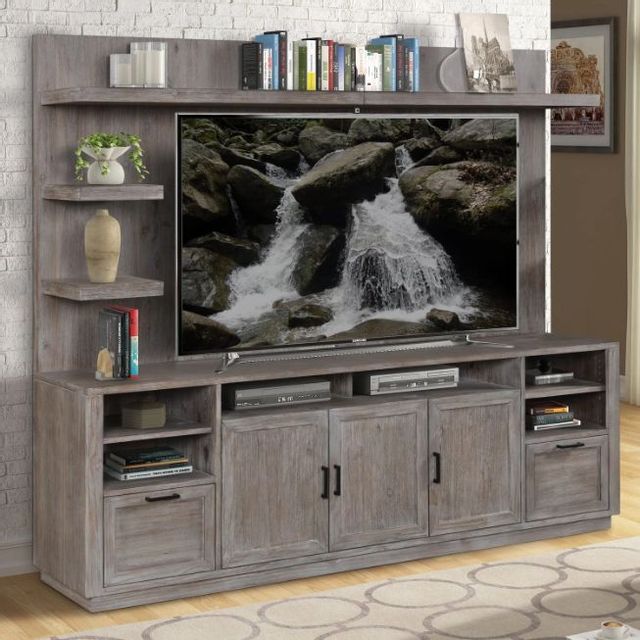 Parker House® Vector Fieldstone TV Console with Hutch 5