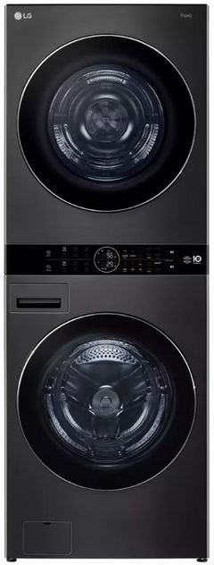 LG 5.0 Cu. Ft. Washer, 7.8 Cu. Ft. Dryer Black Steel Stack Laundry