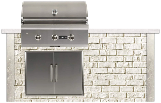 Coyote® 6' White Reclaimed Brick Outdoor Grill Island-0