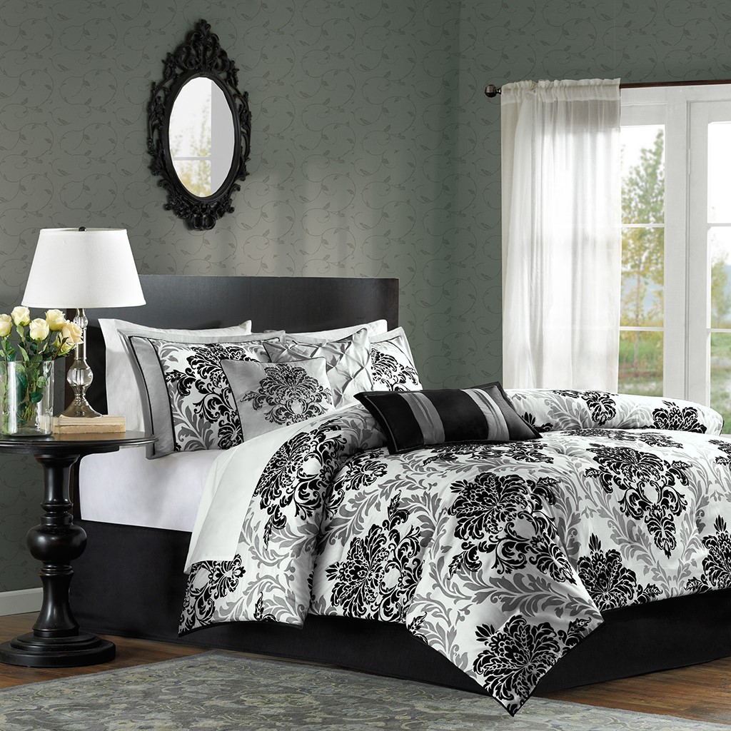 Black and white online comforter set queen