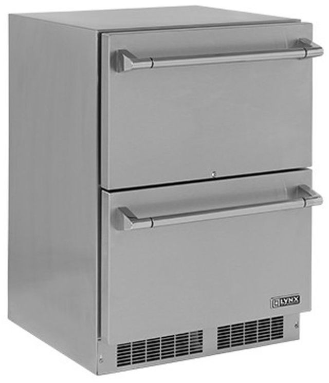Lynx® 24" Stainless Steel Two Drawer Refrigerator -0