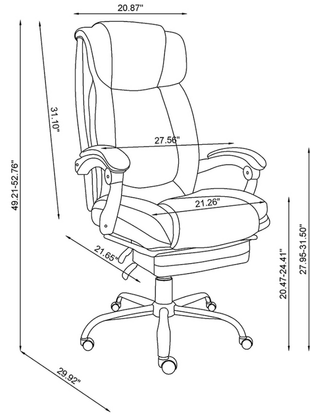 Chintaly Imports Computer Chair With Extendable Footrest-1