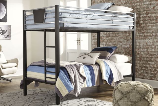 Signature Design by Ashley® Dinsmore Gray Twin/Twin Bunk Bed with Ladder 3