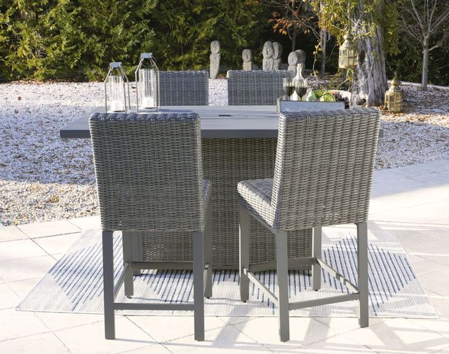 Signature Design by Ashley® Palazzo 2-Piece Gray Outdoor Barstool Set 3