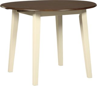 Signature Design by Ashley® Woodanville Cream/Brown Round Drop Leaf Table