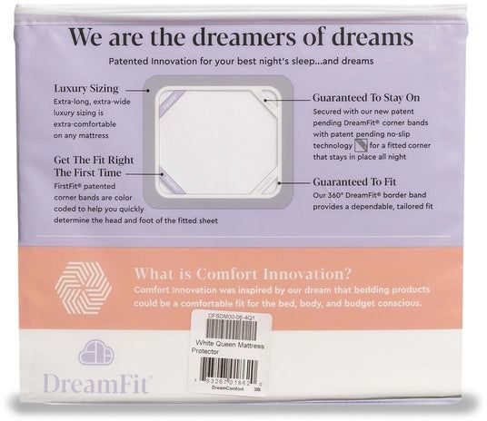 DreamFit® DreamComfort™ White Split King Mattress Protector 1