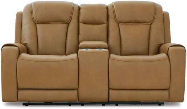 Signature Design by Ashley® Card Player Cappuccino Power Reclining Loveseat-1