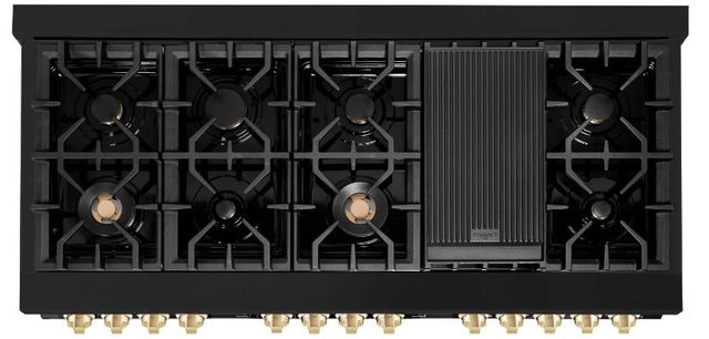 ZLINE Andrew Zuro Autograph Edition 60" Black Stainless Steel/Gold Pro Style Dual Fuel Range  1