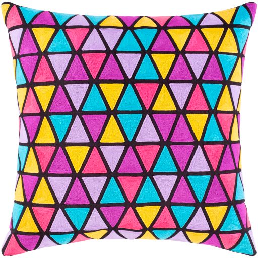 Surya Geometry Bright Purple 20" x 20" Toss Pillow with Down Insert-0
