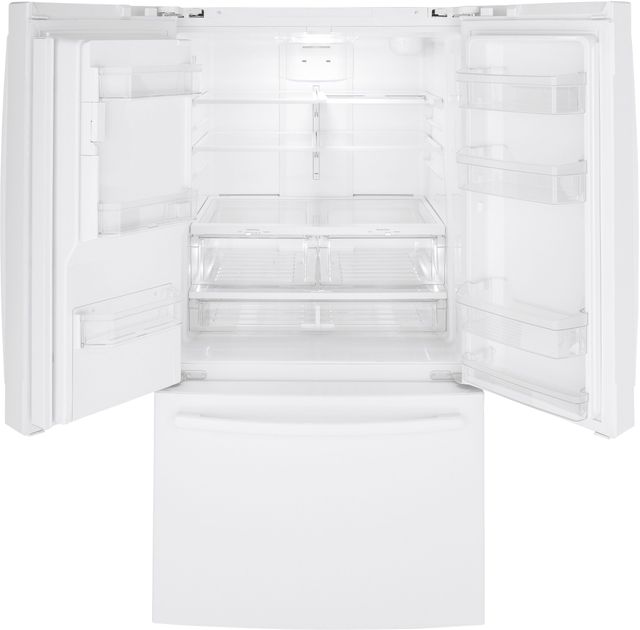 GE® 25.6 Cu. Ft. High-Gloss White Freestanding French Door Refrigerator 1