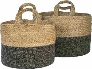 Mill Street® Parrish 2-Piece Natural/Black Baskets