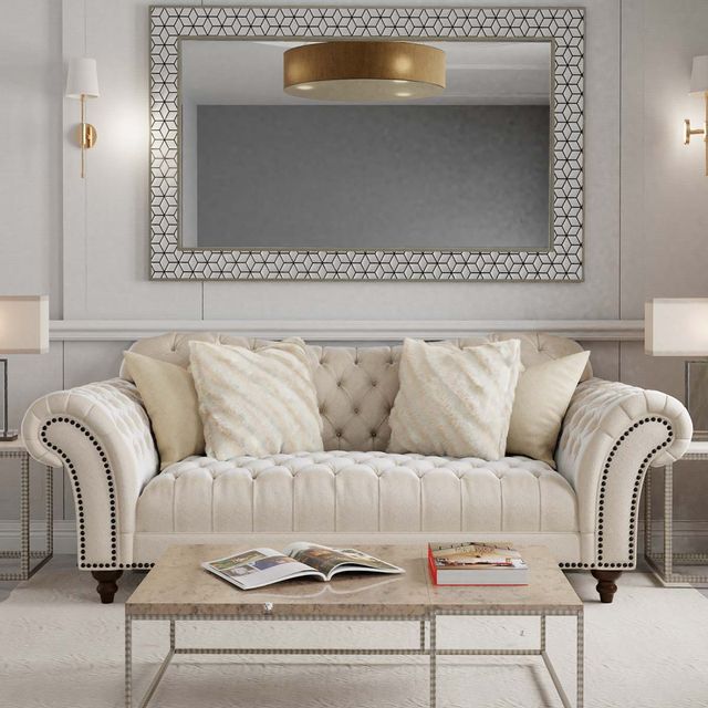 Aria Designs Lorraine Sand Paisley Tufted Sofa-0