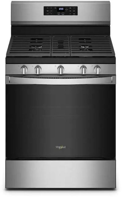 Whirlpool® 30" Fingerprint Resistant Stainless Steel Freestanding Gas Range with 5-in-1 Air Fry Oven 0