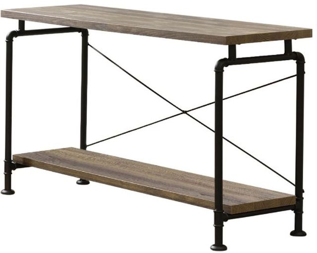 Coaster® Rustic Oak and Black Shelf Storage Sofa Table