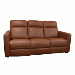 Flexsteel Broadway Cinnamon Leather Power Reclining Sofa