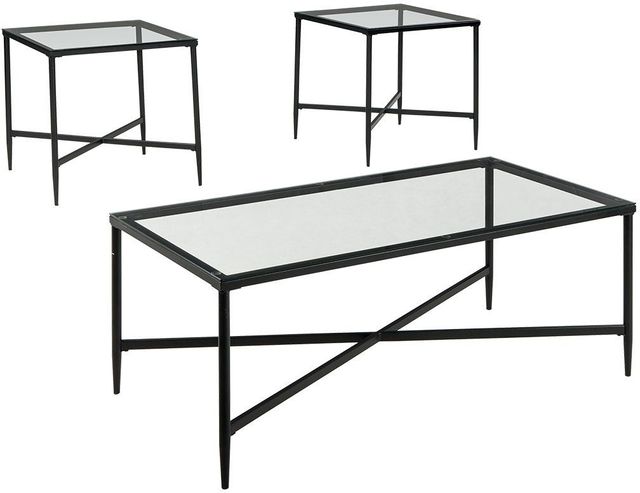 Signature Design by Ashley® Augeron 3 Piece Black Occasional Table Set 0