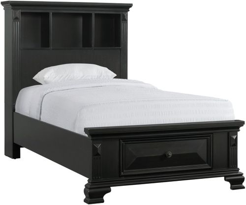 Elements International Calloway Black Youth Twin Storage Bed