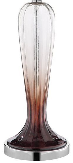 Stein World Vini Table Lamp In Clear And Bronze Ombre Glass And Chrome With Dark Brown Textured Hardback Shade 1