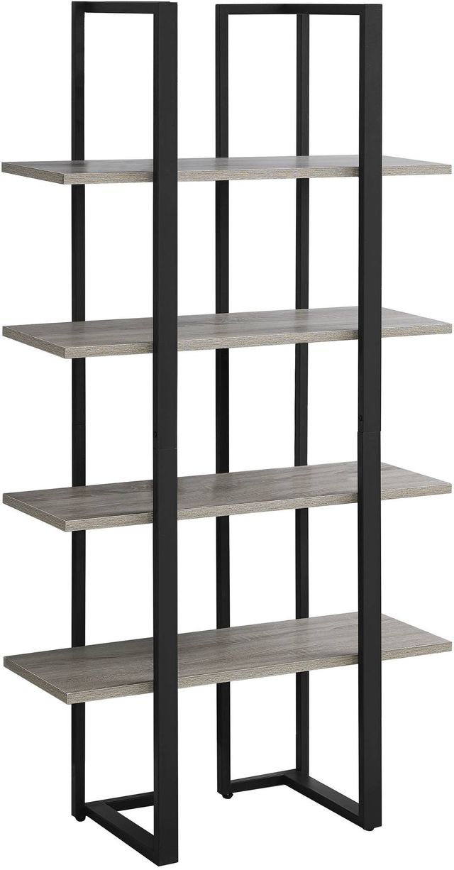 Monarch Specialties Inc. 60"H Dark Taupe with Black Metal Bookcase 2