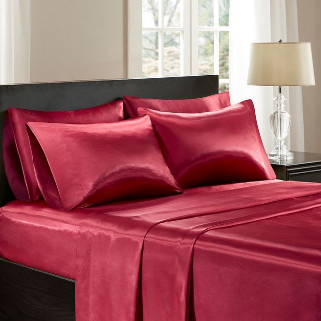 Olliix by Madison Park Essentials Red 2 Pack of King Satin Pillowcases-1